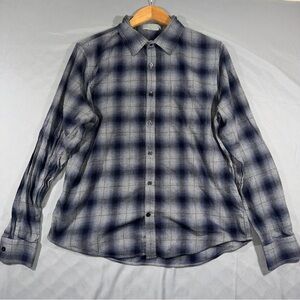 Vince Shirt Mens Large Gray Plaid Soft Flannel Long Sleeve Button Front Casual